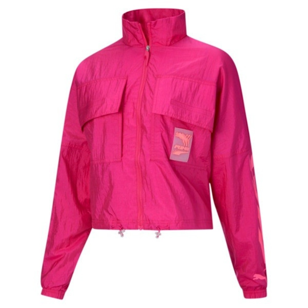 270. PUMA Evide Women's Track Jacket in Fuchsia Purple, Size XS